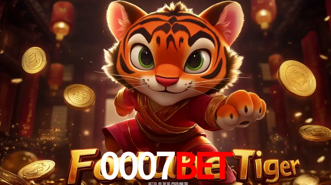 O carismático mascote do jogo de slot Fortune Tiger, um tigre fofo em pose de artes marciais, pronto para trazer sorte e multiplicadores de ganhos no cassino online 0007BET.